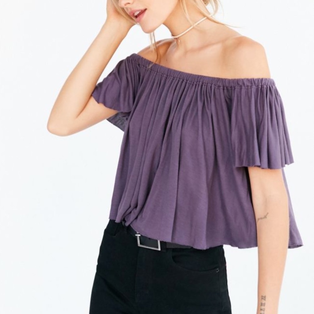 Urban Outfitters Lola Off the Shoulder Purple Top